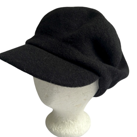 Mauropoli Hat Cap Black 100% Wool One Size NEW - Picture 2 of 8